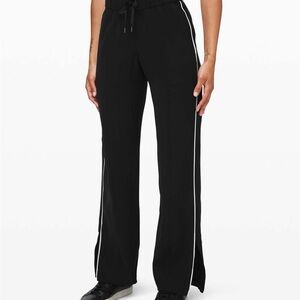 lululemon athletica Black Track Pants with White Piping